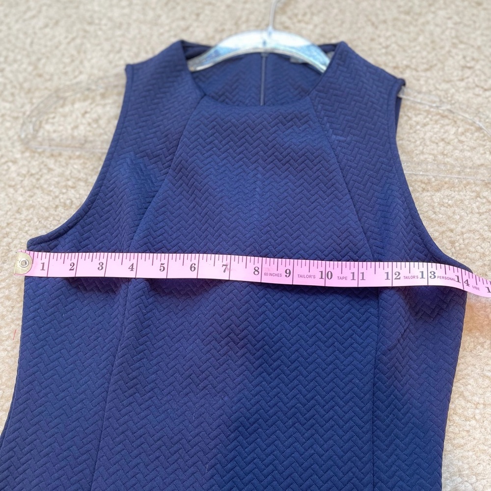 K-Fashion Blue Mini Dress Preppy Sheath Date Night XS - Picture 5 of 7